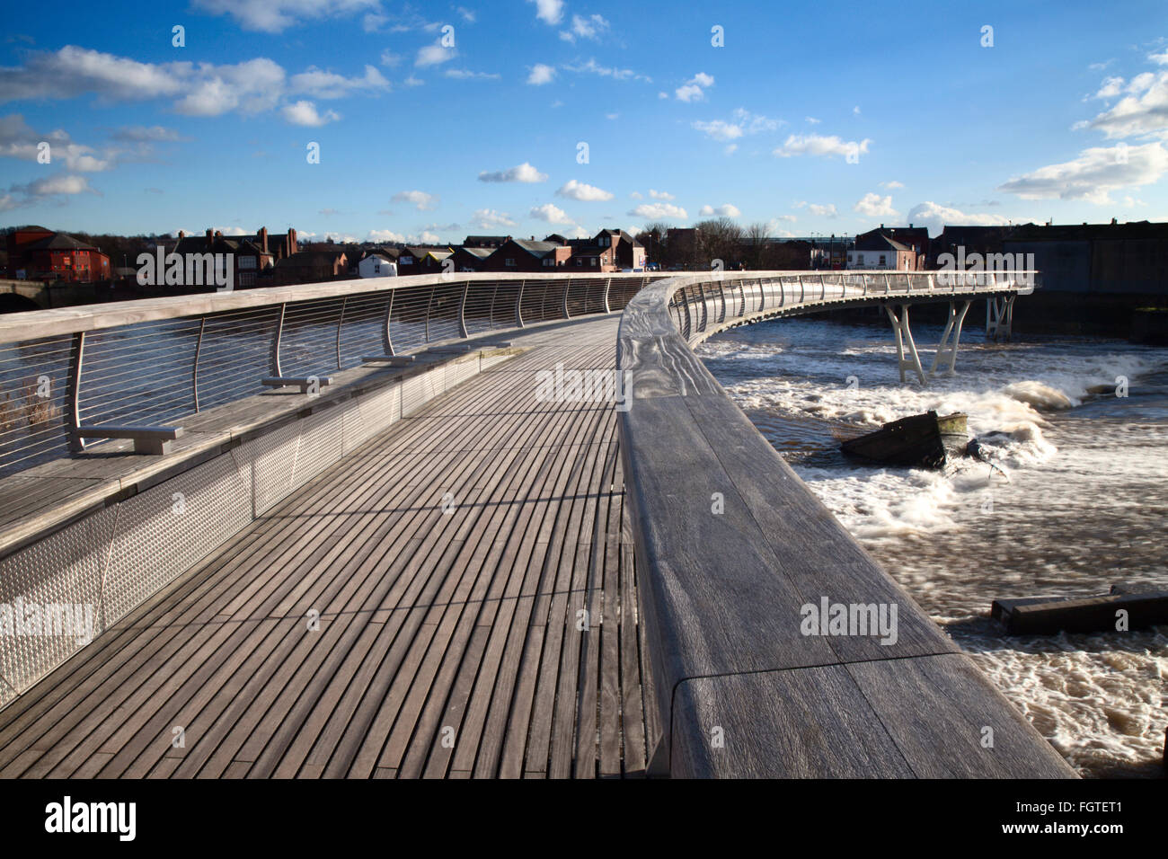 Castleford Footbridge over the River Aire Castleford Yorkshire England Stock Photo
