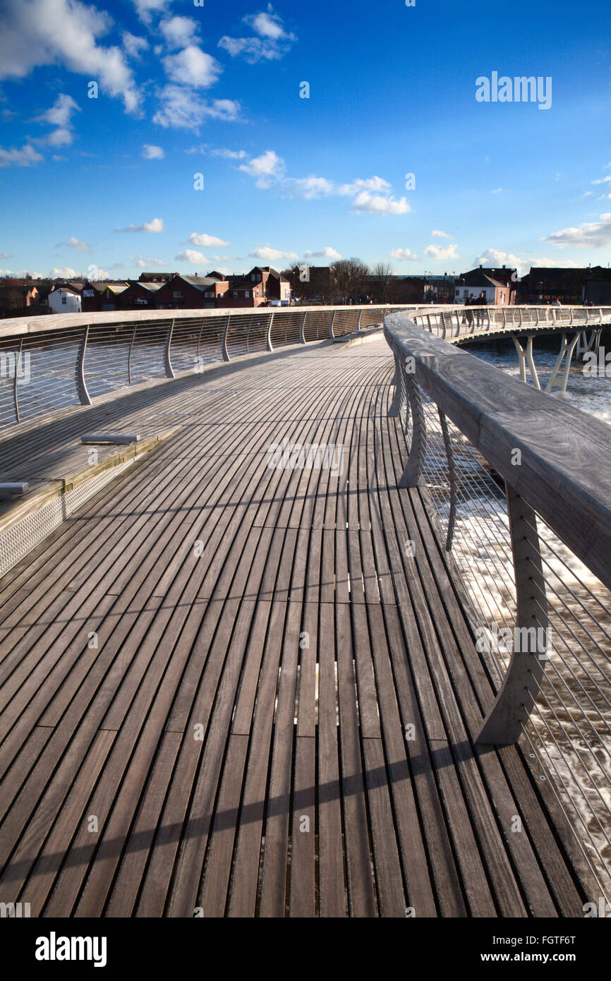 Castleford Footbridge over the River Aire Castleford Yorkshire England