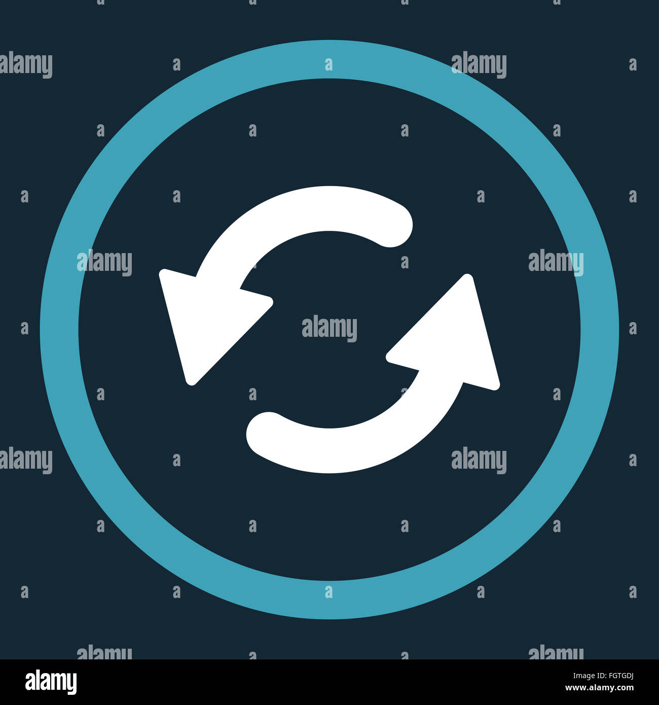 Refresh Ccw flat blue and white colors rounded raster icon Stock Photo ...