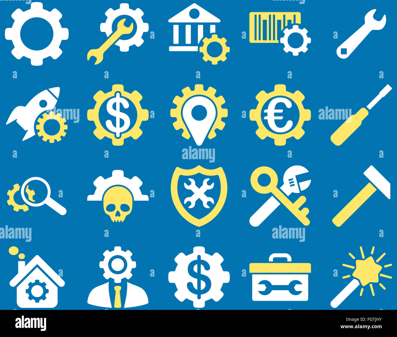 Settings and Tools Icons Stock Photo