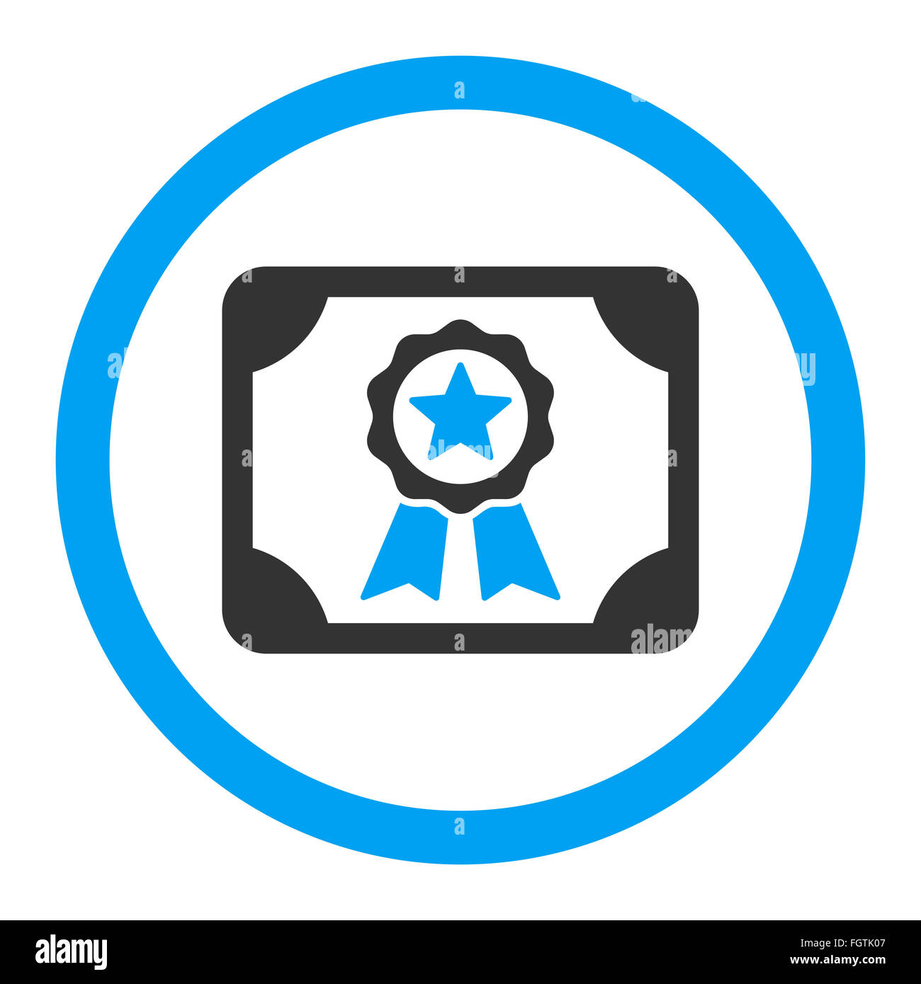Certificate flat blue and gray colors rounded glyph icon Stock Photo ...
