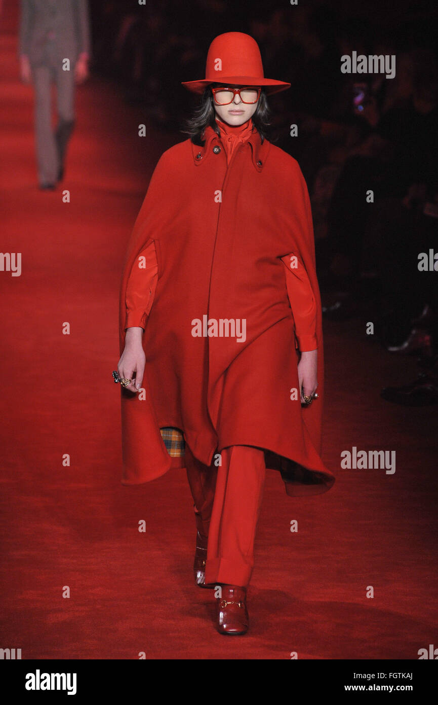 Milan Fashion Week Men F/W - Gucci - Catwalk Featuring: Nef Where: Milan, Italy Jan 2016 Stock Photo - Alamy