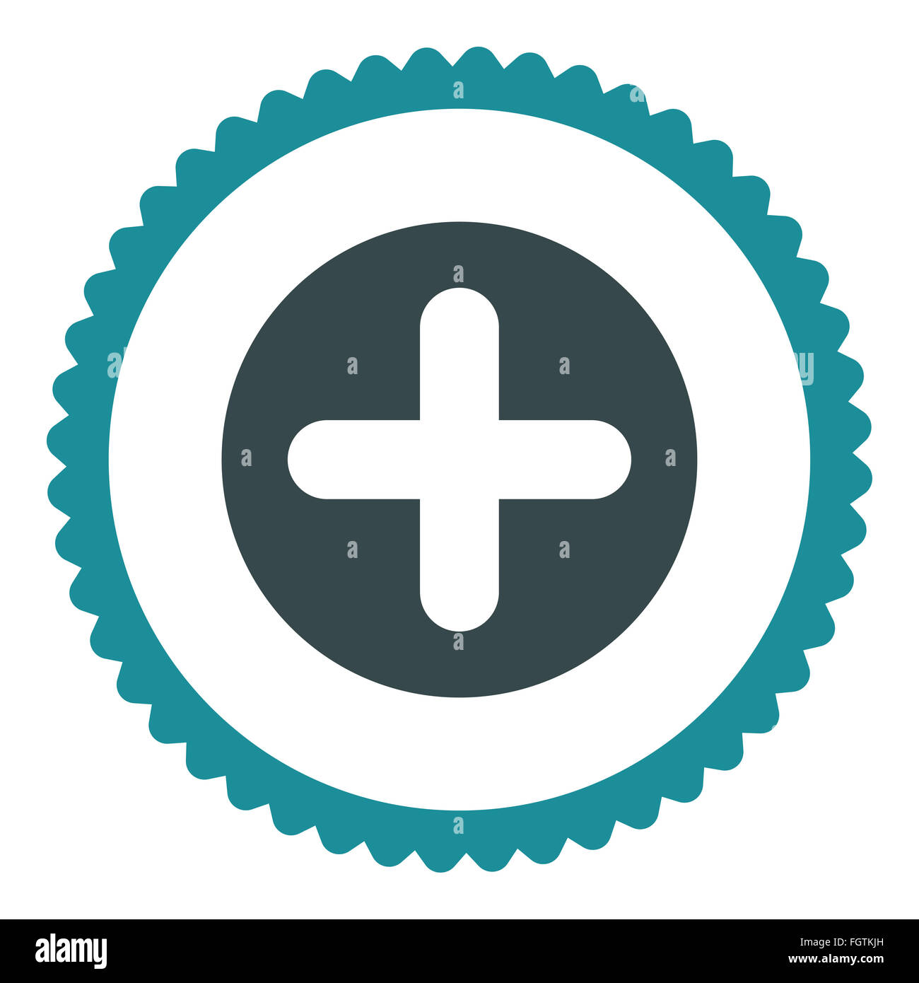 Create flat soft blue colors round stamp icon Stock Photo - Alamy
