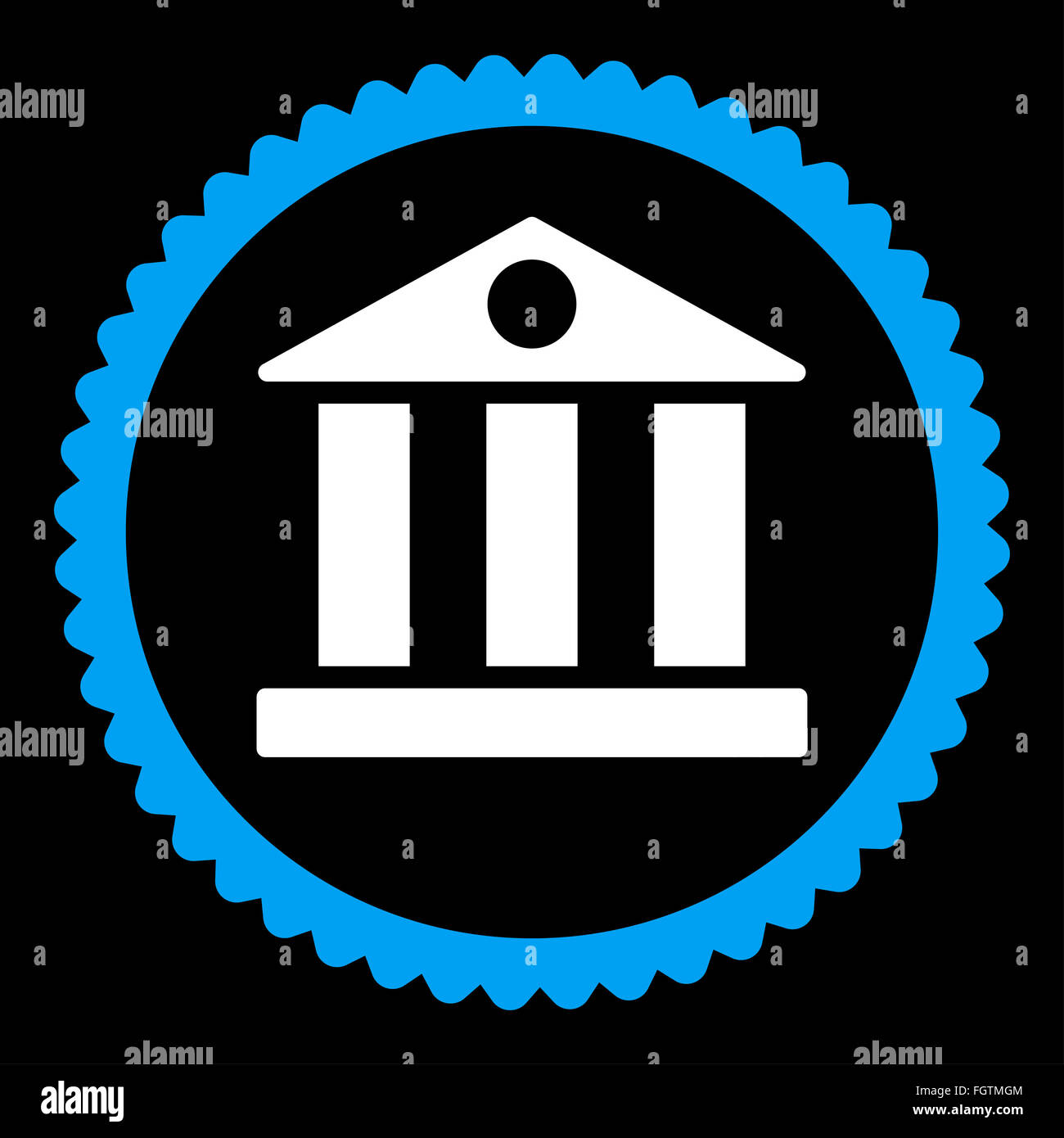 Bank flat blue and white colors round stamp icon Stock Photo - Alamy