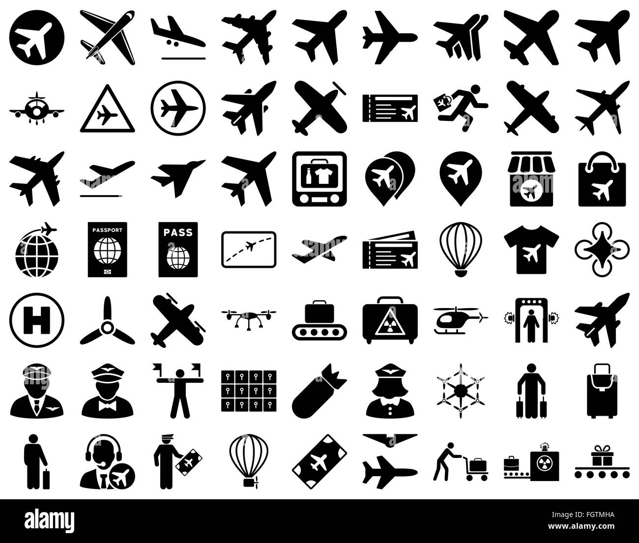 Aviation Icon Set Stock Photo - Alamy