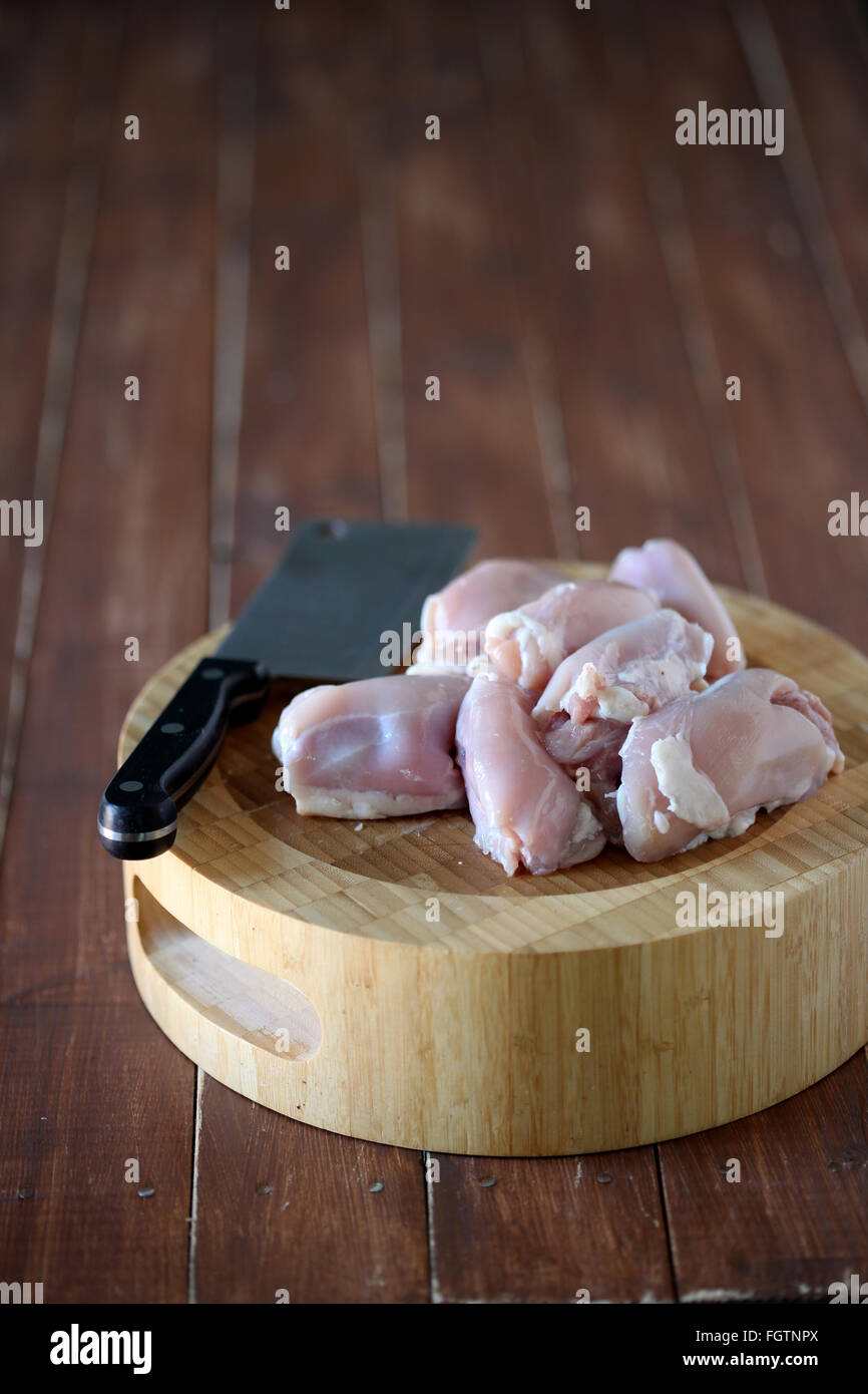 raw chicken thighs Stock Photo