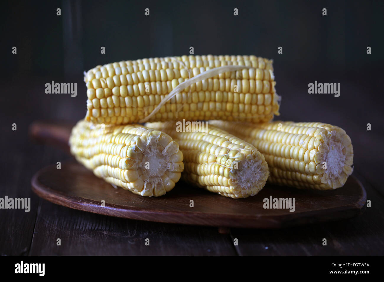 cob sweet corn Stock Photo