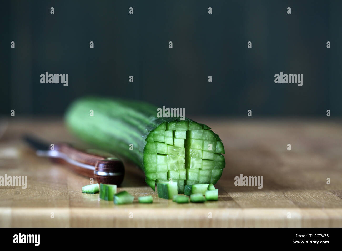chopped cucumber Stock Photo