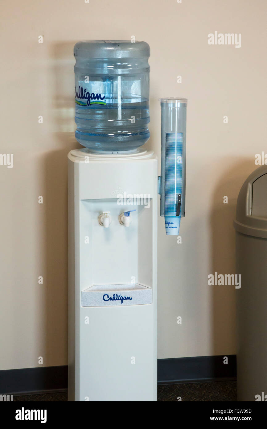 Flint, Michigan - A bottled water cooler in the state office building. Stock Photo