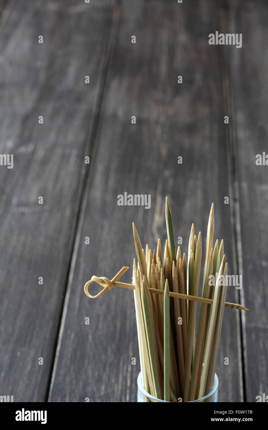 Bamboo Cocktail Sticks Knotted Stock Photo Alamy