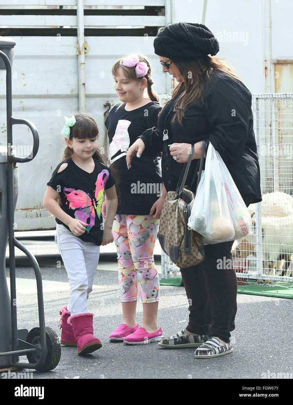 Carnie Wilson takes her daughters, Lola and Luciana, to the petting zoo