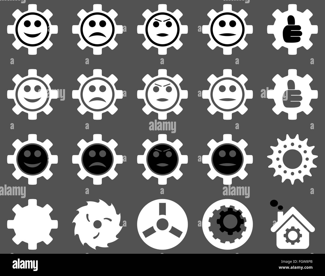 Tools and Smile Gears Icons Stock Photo Alamy