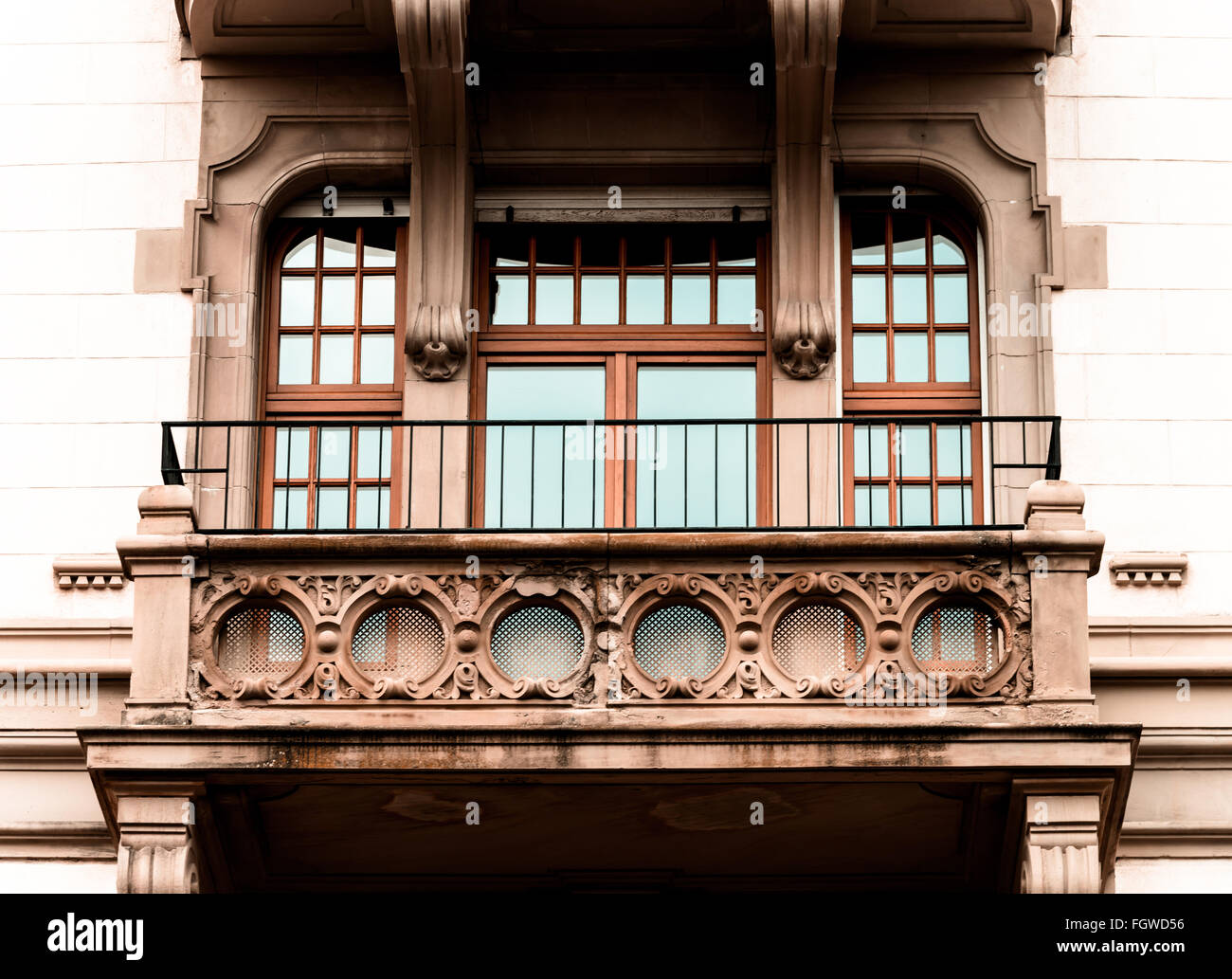Beautiful modern architectural style windows, old house in Strasbourg