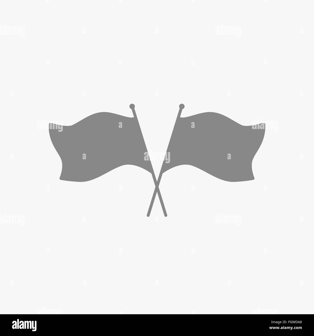 Icon of two crossed flags on a white background Stock Vector Image ...