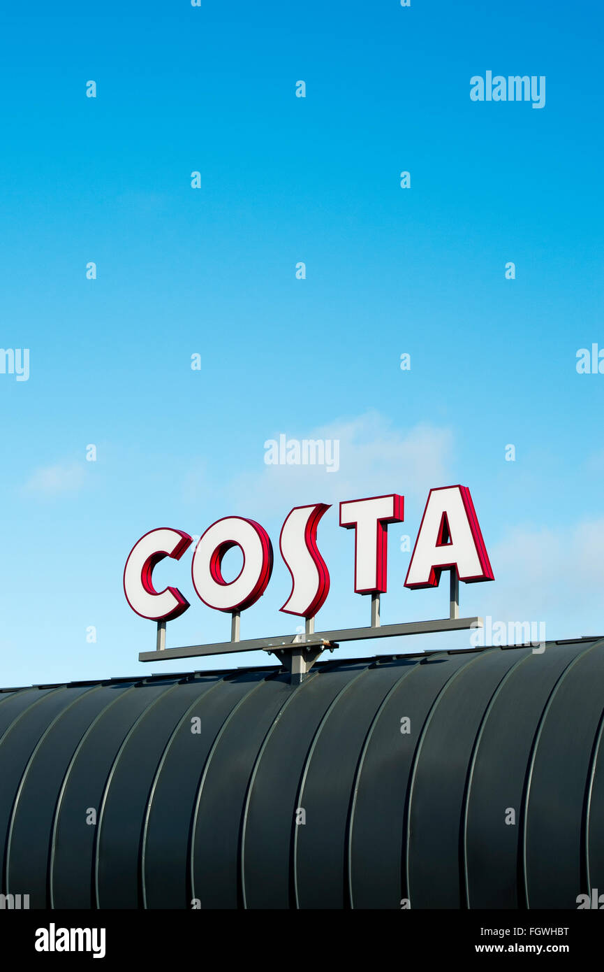 Costa Coffee sign on the drive thru. Banbury, Oxfordshire, England Stock Photo Alamy