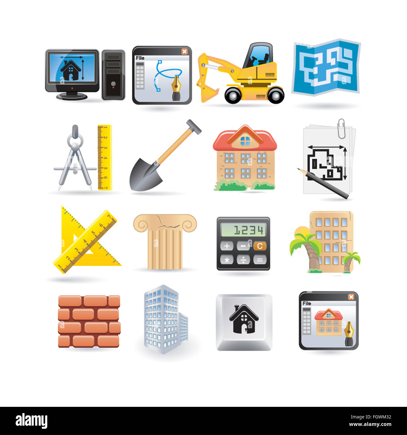 Architecture icon set High Resolution Stock Photography and Images - Alamy