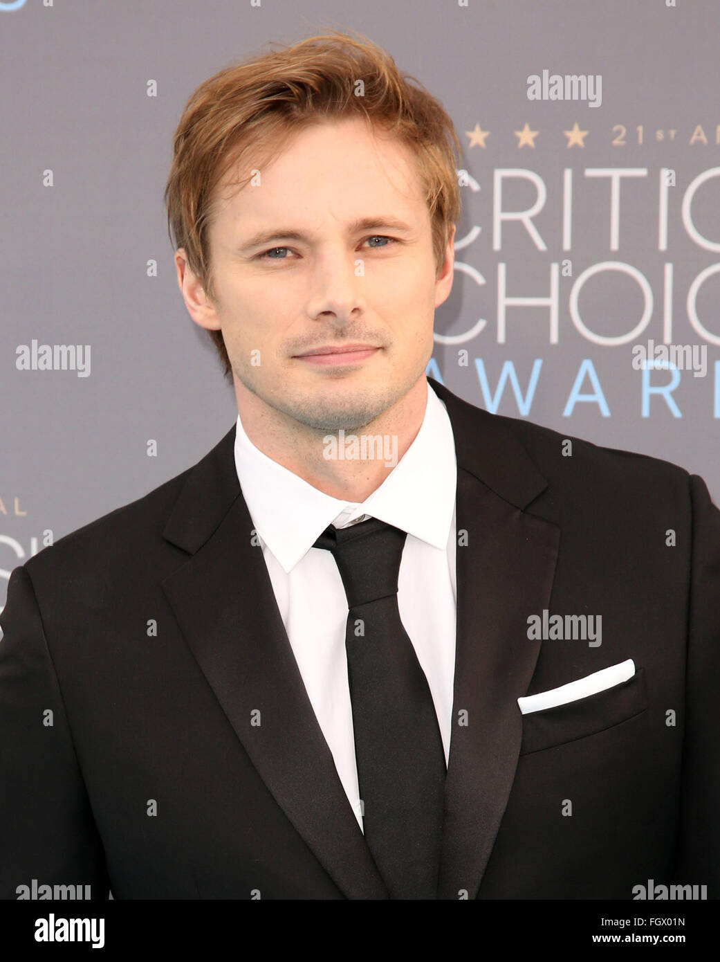 Celebrities attend The 21st Annual Critics’ Choice Awards at Barker Hangar.  Featuring: Bradley James Where: Los Angeles, California, United States When: 17 Jan 2016 Stock Photo
