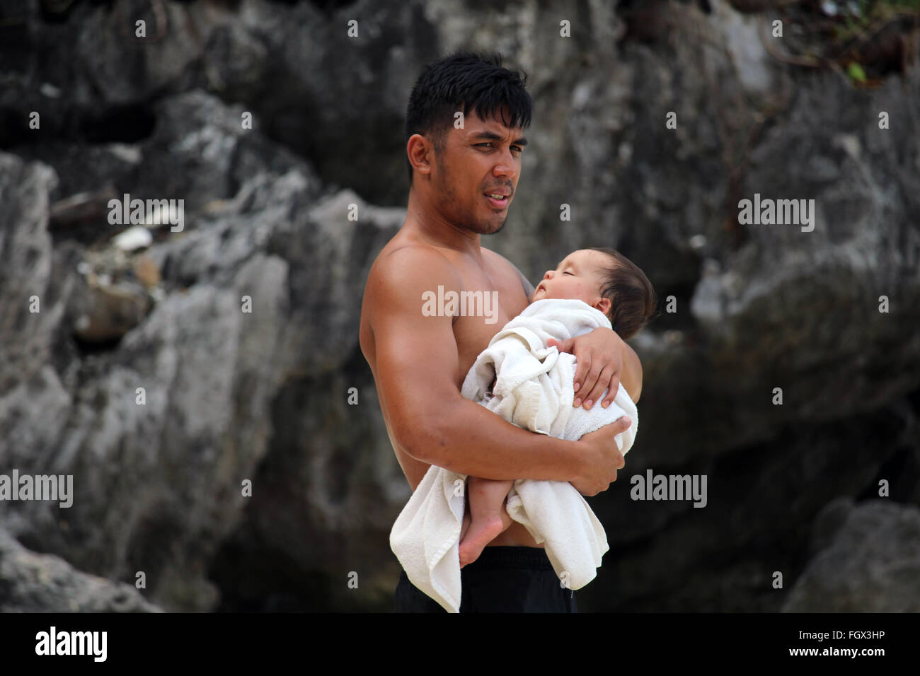 Pinoy First-time Dad Made A Face Shield For His Newborn Son