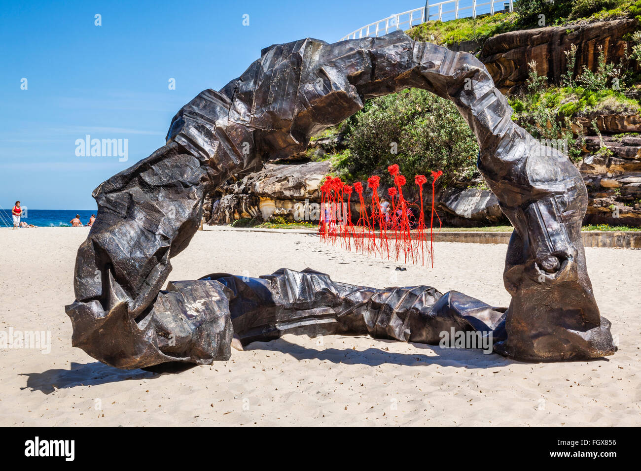 Australia, New South Wales, Sydney, Tamarama Beach, Sculpture by the Sea 2014, annual open air art exhibition. Stock Photo