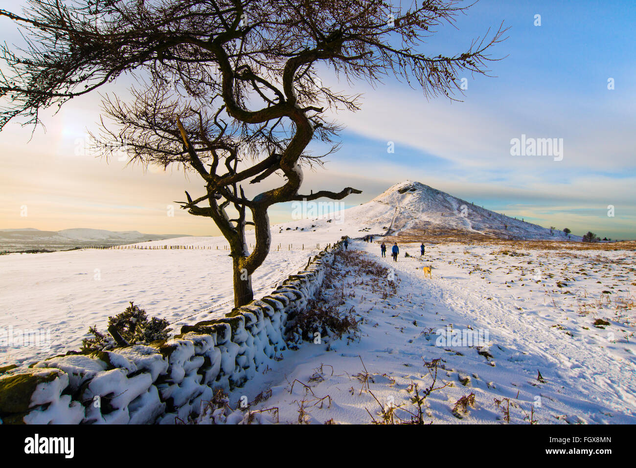 Roseberry Topping covered in snow Stock Photo