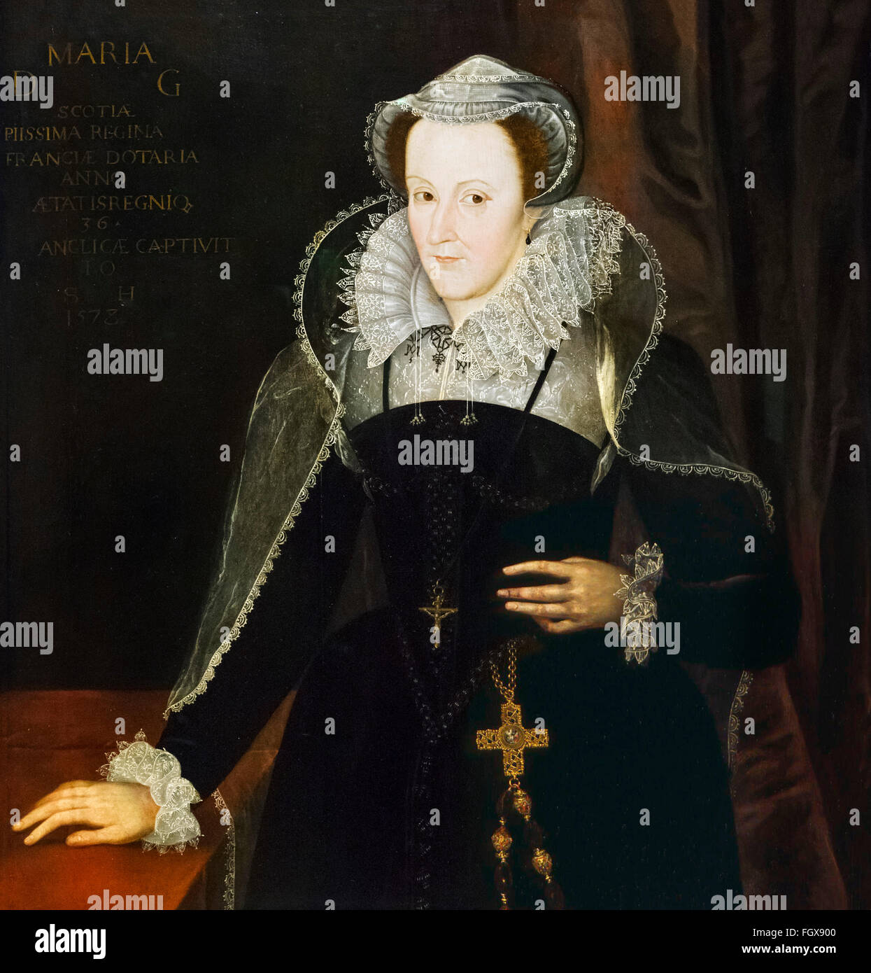 Mary Queen of Scots (1542-1587). Portrait after Nicholas Hilliard, late 16th Century Stock Photo