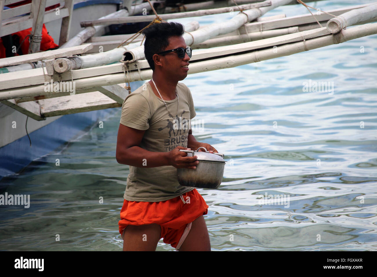 tour guide philippines Palawan/philippines circa december 2015: a filipino tour guide.