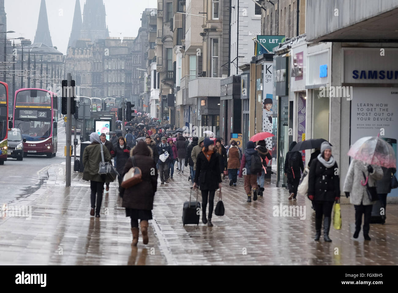 Edinburgh had heavy rain showers today after last week's snow Featuring