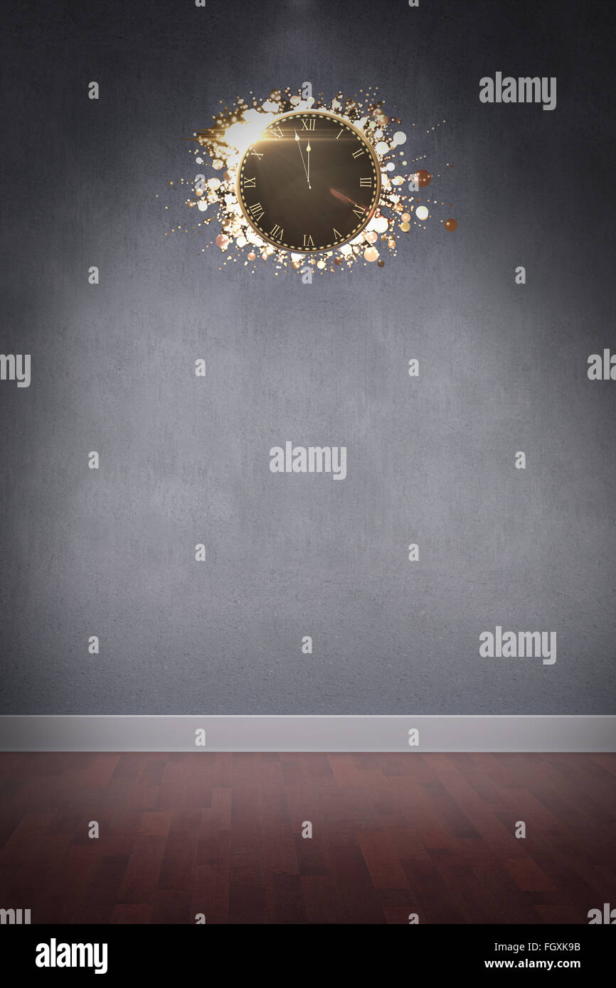 Composite image of clock counting down to midnight stock photo alamy