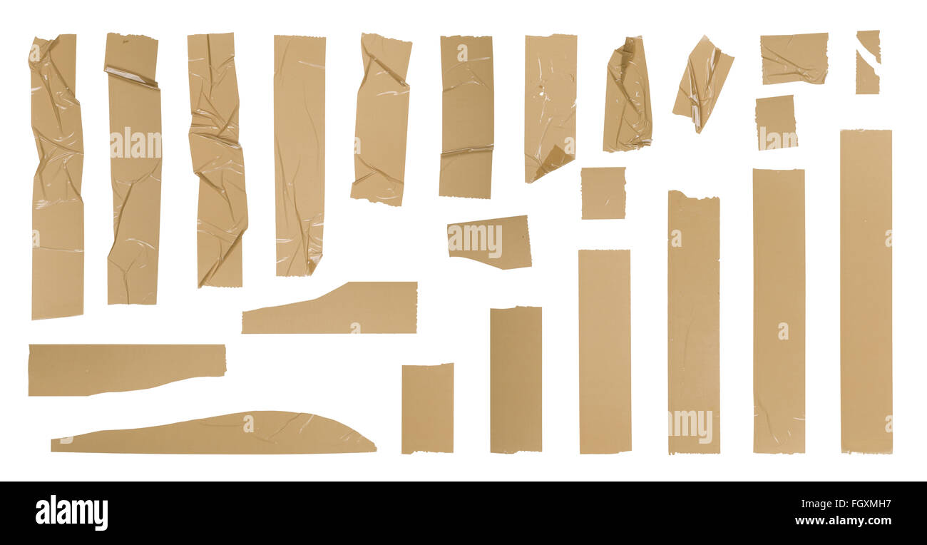 Brown adhesive tape set, isolated on white Stock Photo - Alamy