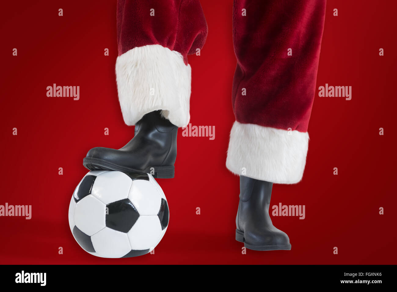 Amazed white grey hair santa claus switch channel remote control hold  soccer ball have christmas evergreen tree fireplace x-mas decor isolated  shine Stock Photo - Alamy