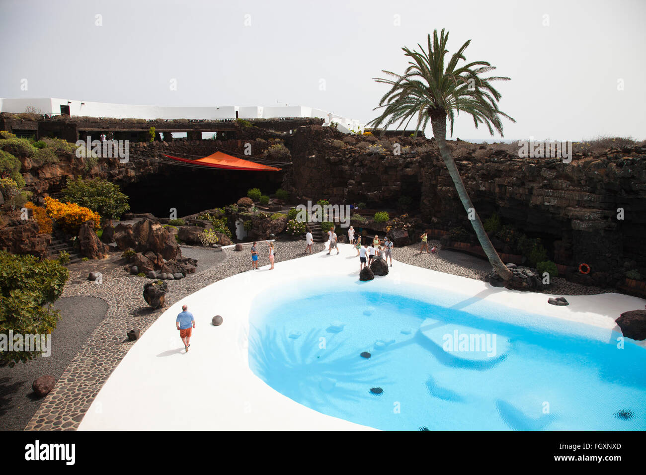Jameo del Agua by artist Cesar Manrique, Malpais de la Corona area, Lanzarote island, Canary archipelago, Spain, Europe Stock Photo
