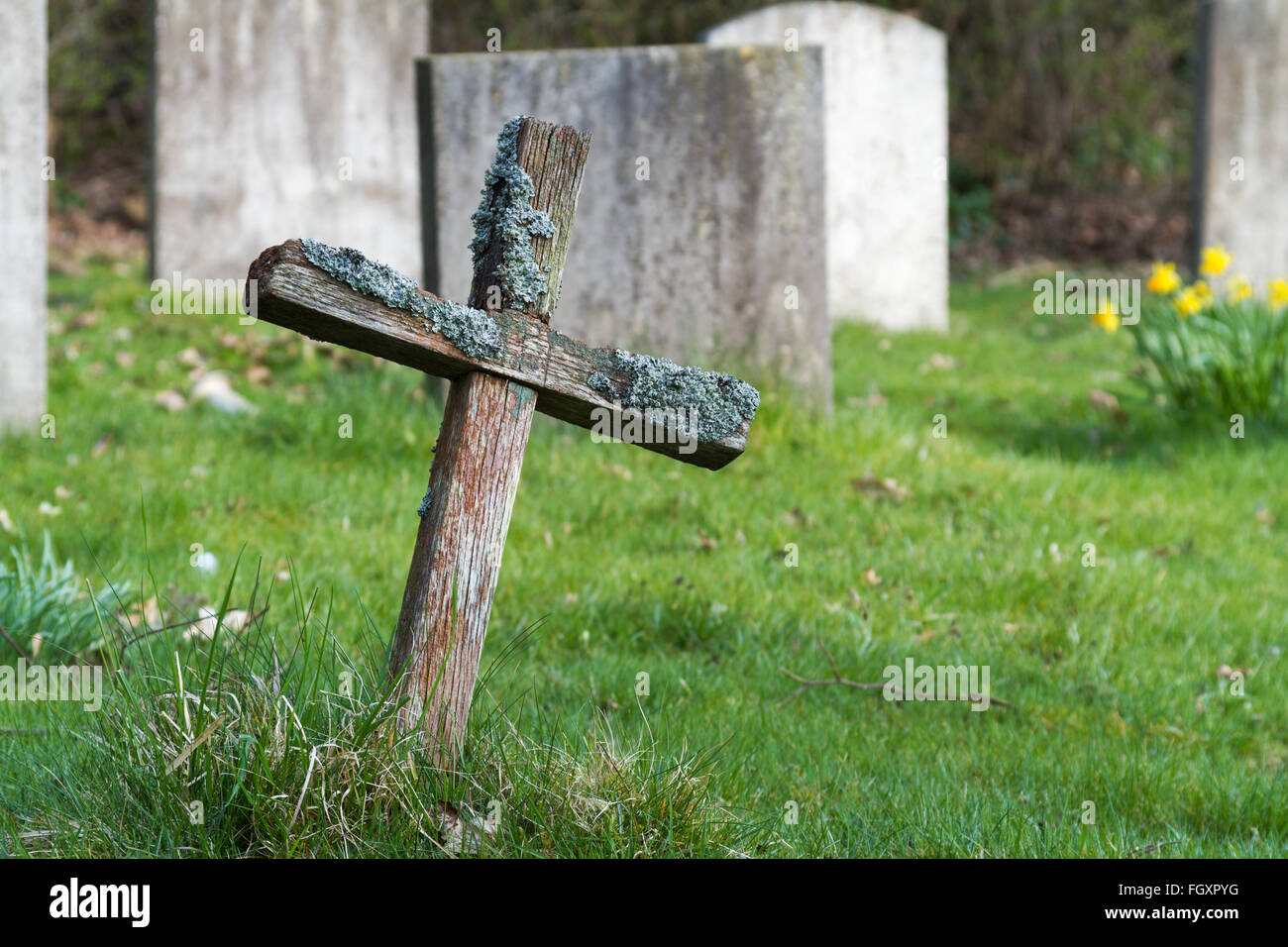 An old wooden cross Stock Photo Alamy