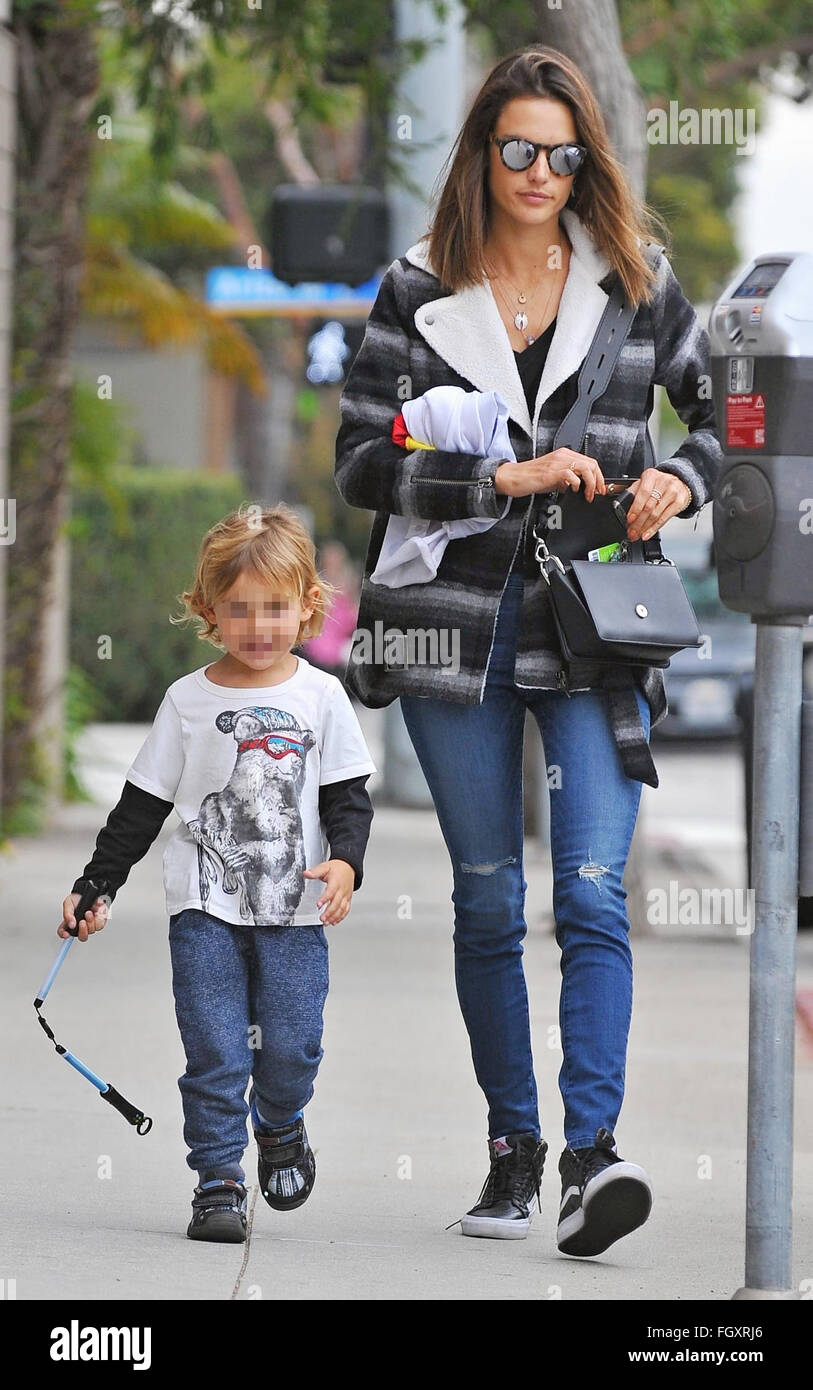Alessandra Ambrosio walking with her son Noah Phoenix Ambrosio Mazur