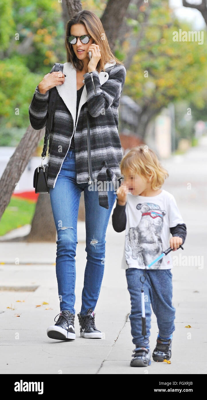 Alessandra Ambrosio walking with her son Noah Phoenix Ambrosio Mazur