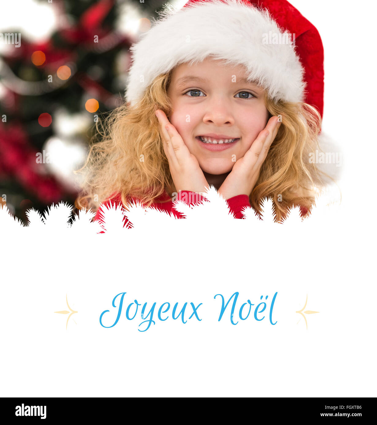 Composite image of festive little girl smiling at camera Stock Photo ...