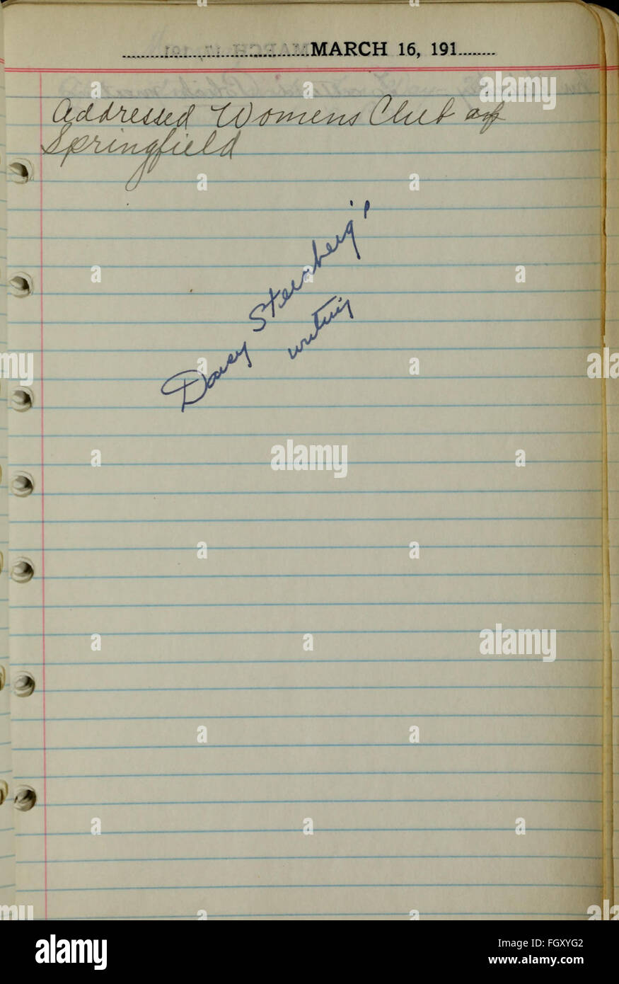 The 'Alice Winifred O'Connor Professional Diaries' (1918) documents the ...