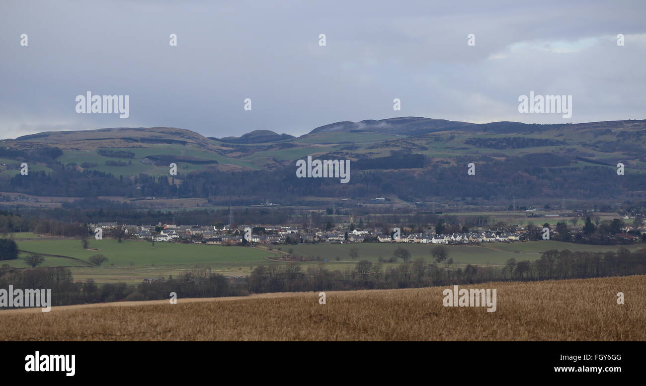 Distant view of Errol Scotland  February 2016 Stock Photo