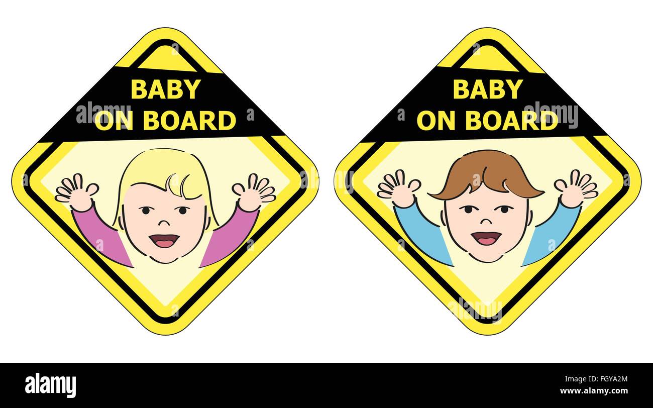 Baby on board - message sign Stock Vector