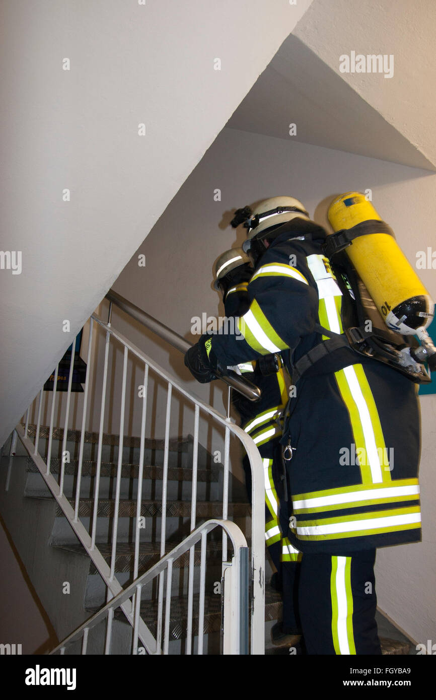 Berlin Firefighter Stairrun. Berlin, Germany. Two person teams from