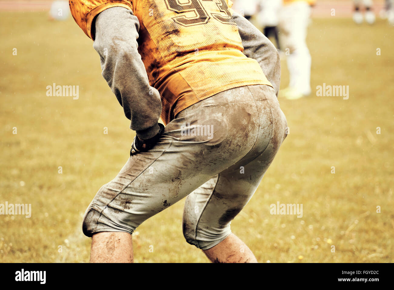America football player on the field during the game Stock Photo Alamy