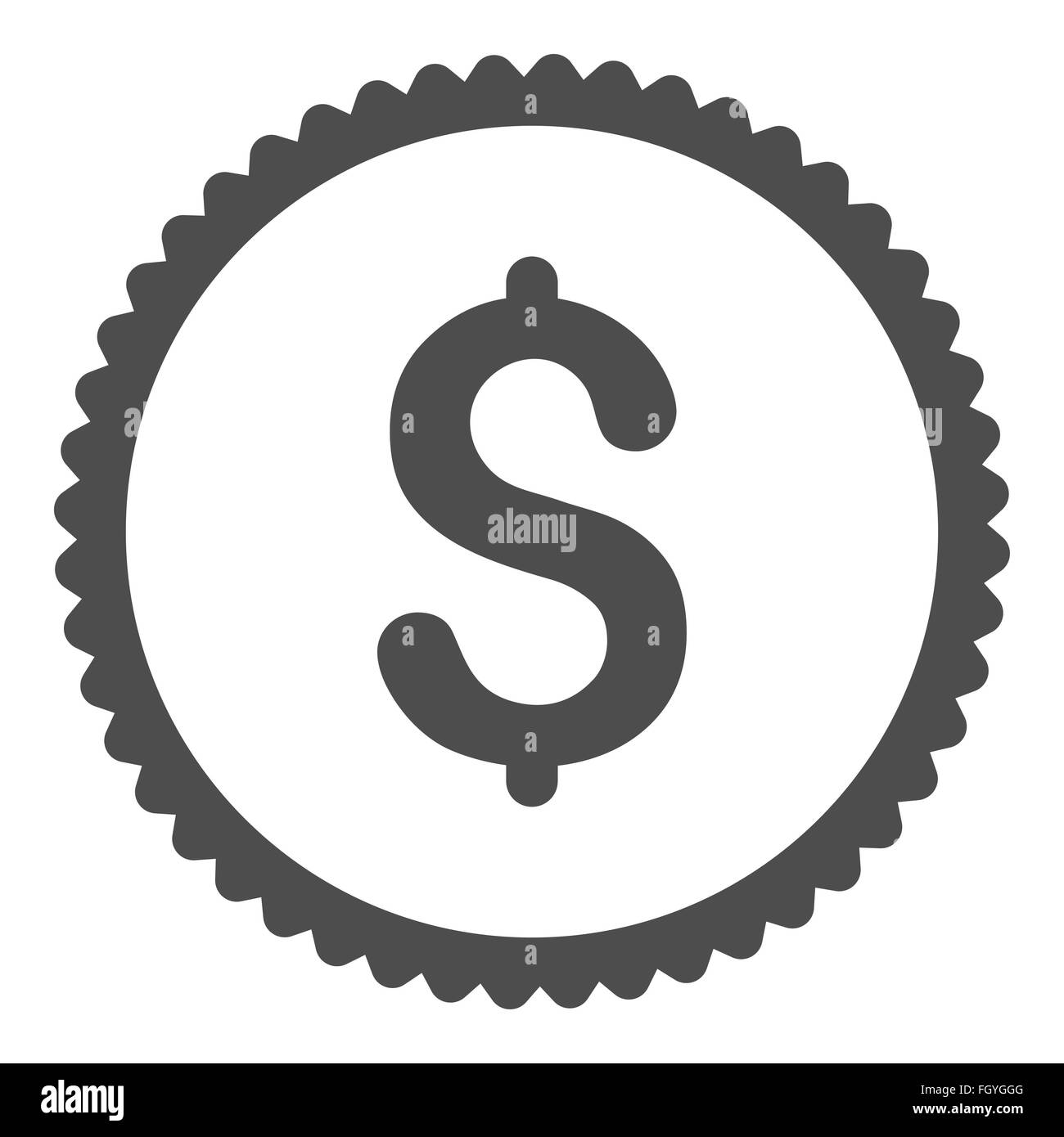 Dollar flat gray color round stamp icon Stock Photo