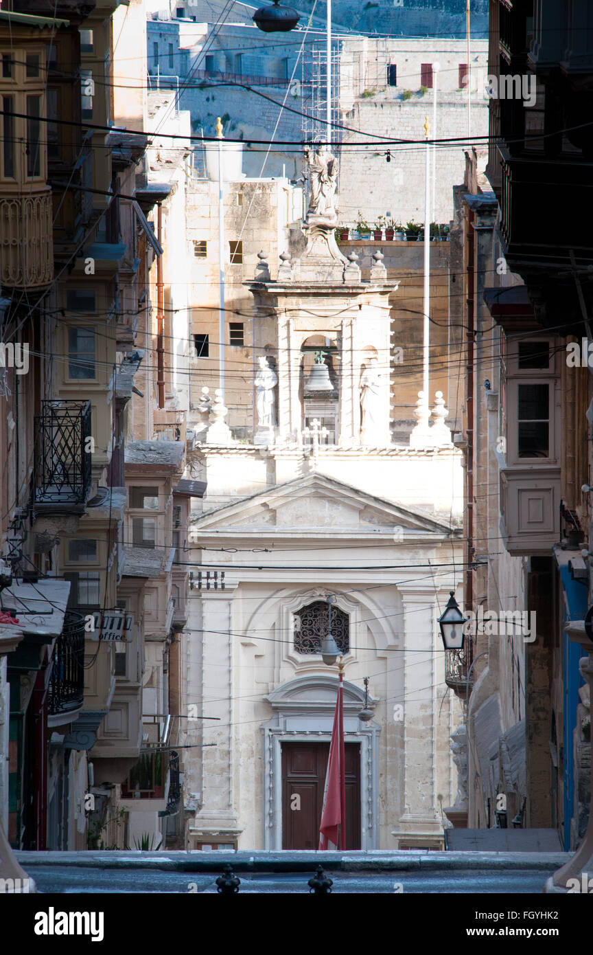 The church of St Lucy was built in 1570, Valletta, Malta Stock Photo