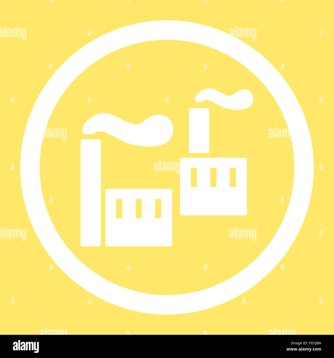 Industry flat white color rounded vector icon Stock Photo - Alamy