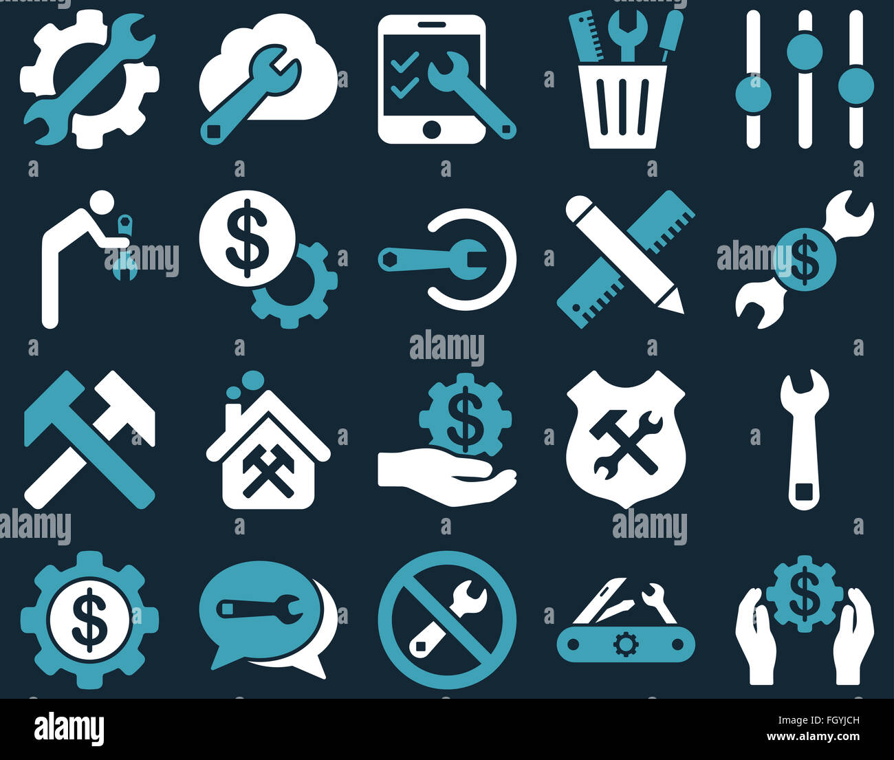 Settings and Tools Icons Stock Photo - Alamy