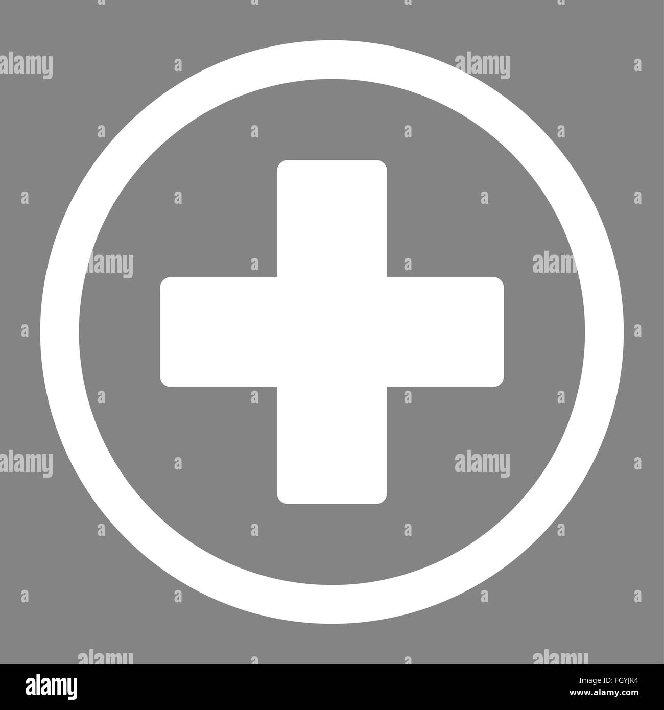 Plus flat white color rounded vector icon Stock Photo - Alamy