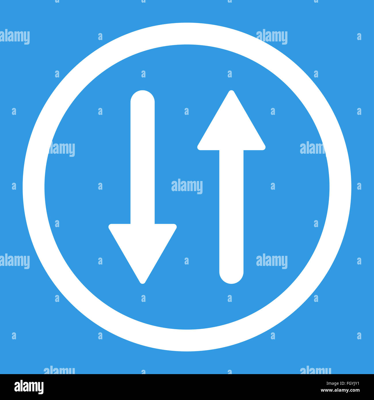 Arrows Exchange Vertical flat white color rounded raster icon Stock ...