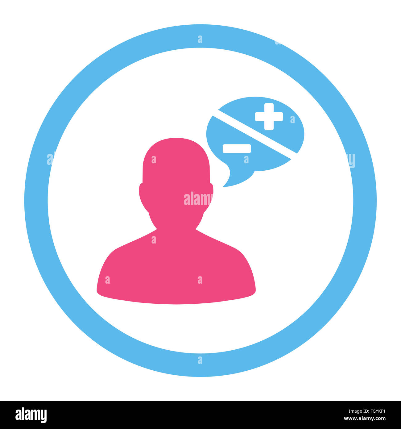 Arguments flat pink and blue colors rounded vector icon Stock Photo - Alamy