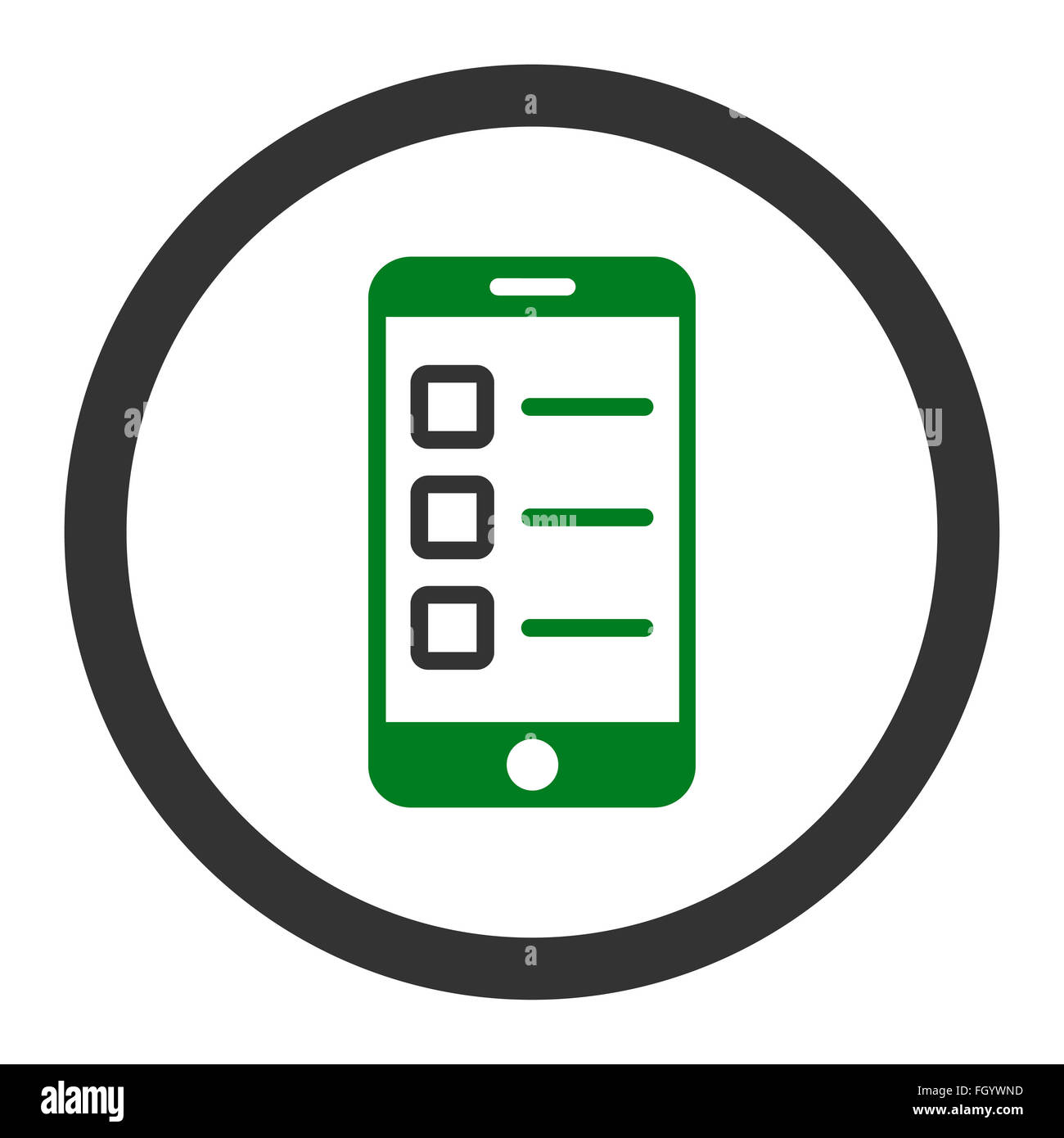 Mobile test flat green and gray colors rounded vector icon Stock Photo ...