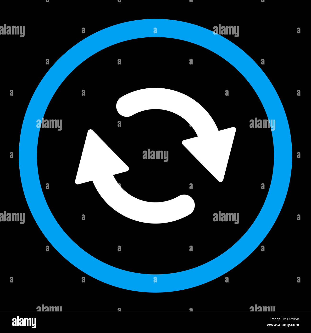 Refresh flat blue and white colors rounded raster icon Stock Photo - Alamy
