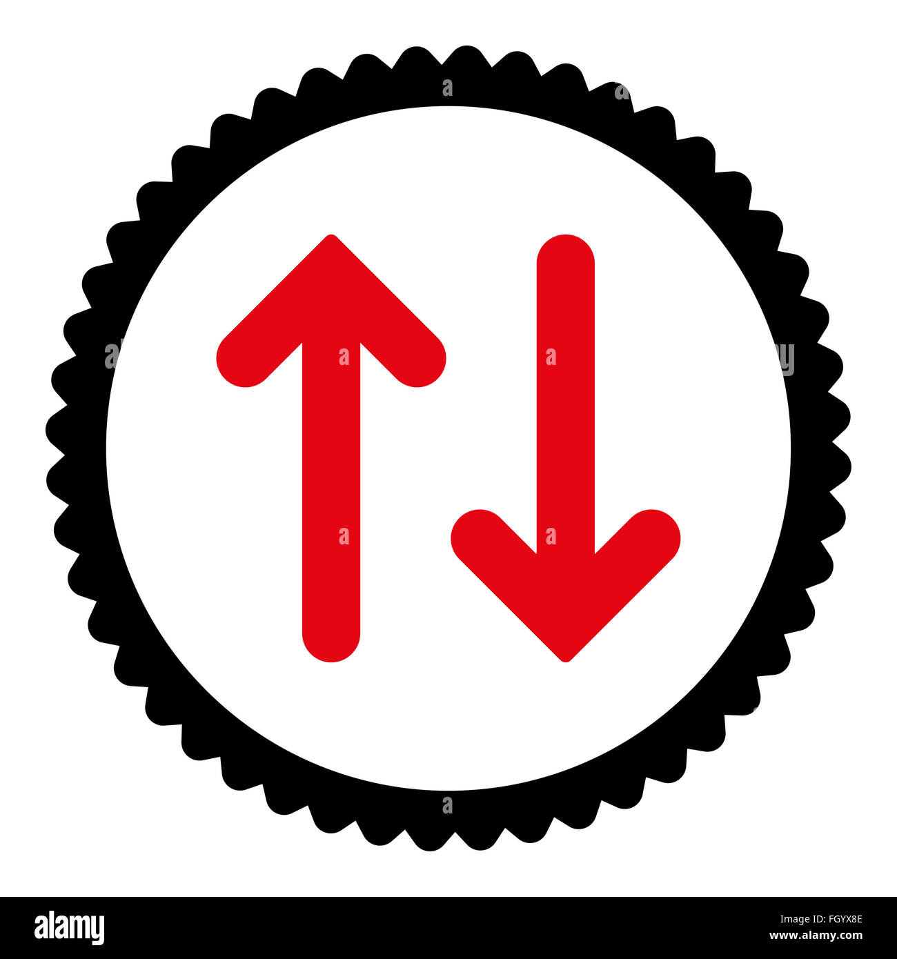Flip flat intensive red and black colors round stamp icon Stock Photo ...